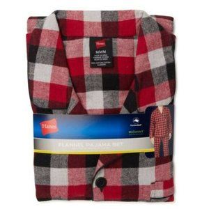 Hanes Men's Cotton Flannel Pajama Set, 2-Piece SMALL